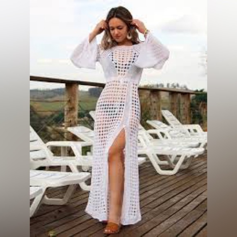 GIFTED Chic Sheer Crochet Summer Dress Cover Up - Picture 3 of 7